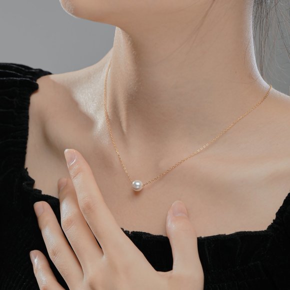 .925 Sterling Silver Vermeil Pearl Necklace with 14K Gold Plating - Picture 5 of 10